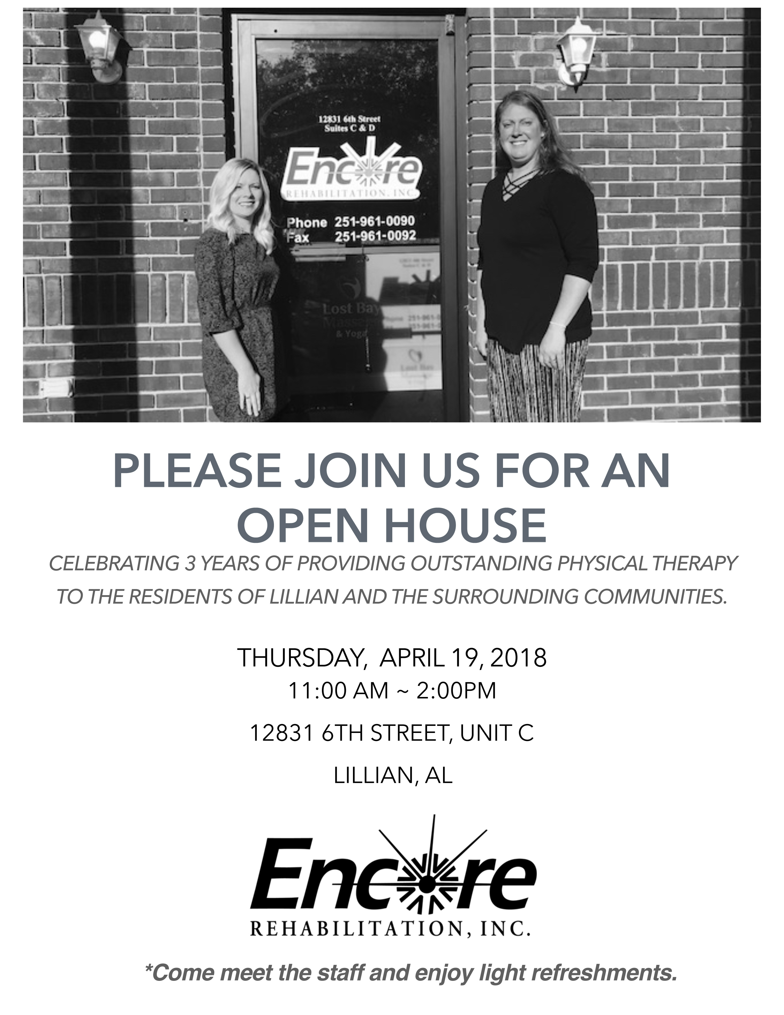 Encore Lillian Open House Invite