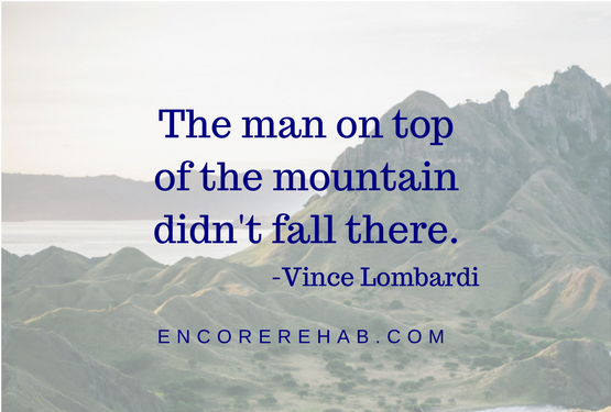 The man on top of the mountain didn't fall there.