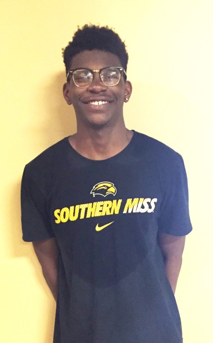 Young athlete smiling for photo is Jayren Leflore Athlete of the Month for Encore Rehabilitation-Oak Grove, Mississippi