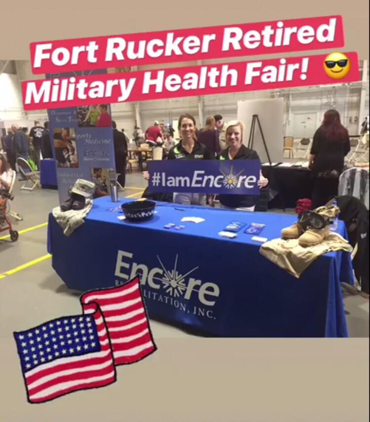 Encore Rehabilitation at the Fort Rucker Retired Military Health Fair - #EncoreRehab