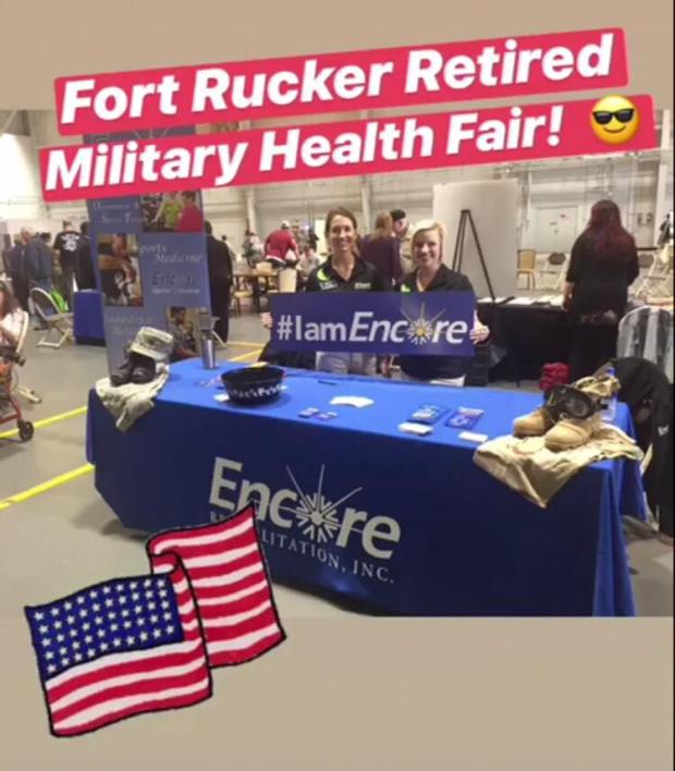 Encore Rehabilitation at the Fort Rucker Retired Military Health Fair - #EncoreRehab
