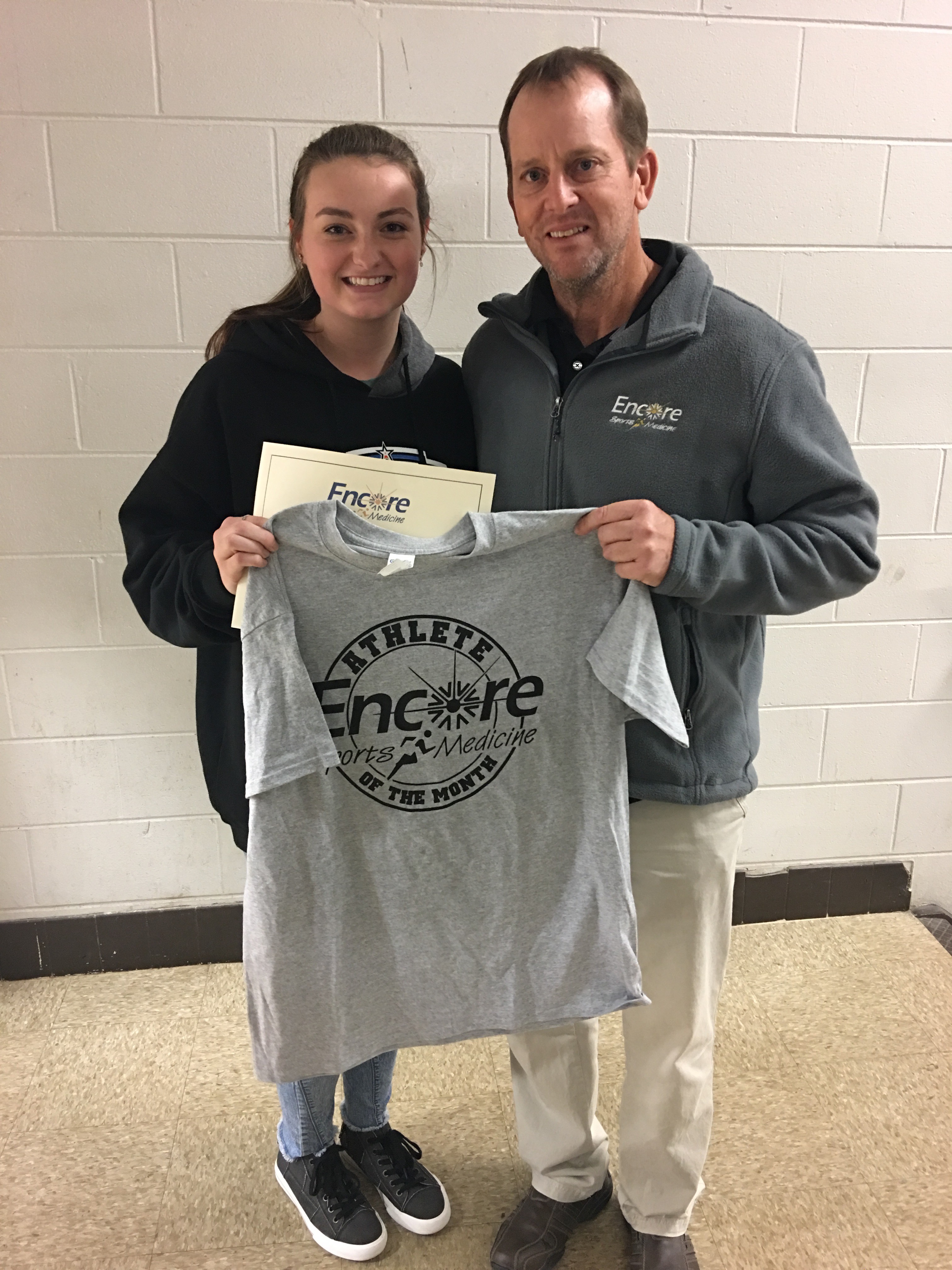 Cold Springs High School & Encore Rehabilitation-Cullman Athlete of the Month Anna Kate Freeman Voce with Encore Sports Medicine Athletic Trainer Stanley Johnson #EncoreRehab