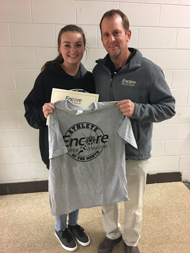 Cold Springs High School & Encore Rehabilitation-Cullman Athlete of the Month Anna Kate Freeman Voce with Encore Sports Medicine Athletic Trainer Stanley Johnson #EncoreRehab