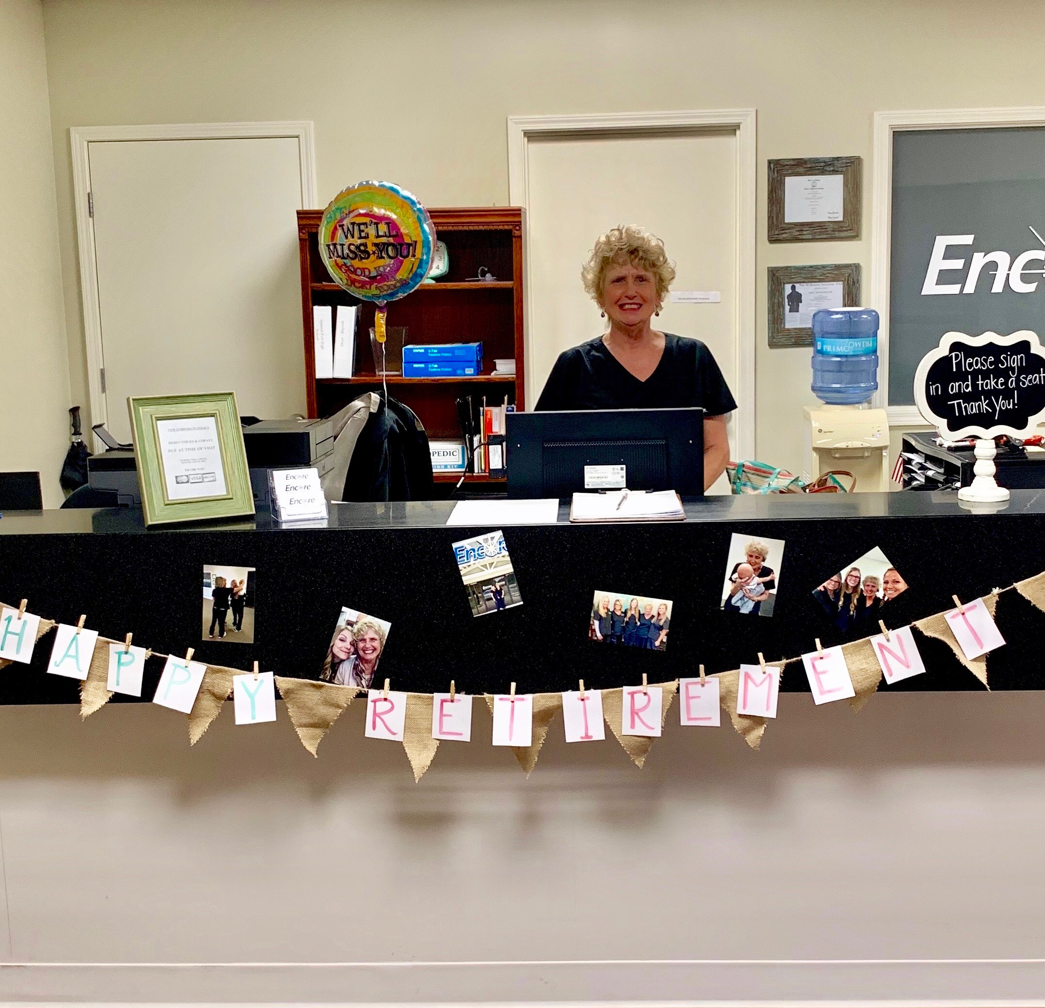 Regional Office Manager Peggy Alexander of Encore Rehabilitation-Spanish Fort retires today. We will miss you, Peggy! #EncoreRehab