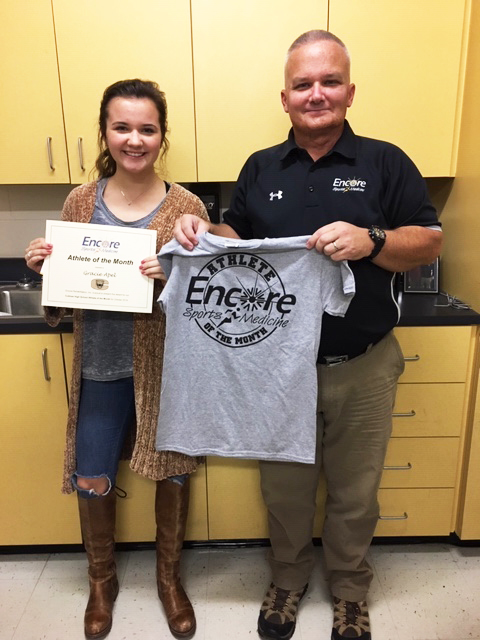 Gracie Apel is Athlete of the Month for Cullman High School and Encore Rehabilitaiton-Cullman