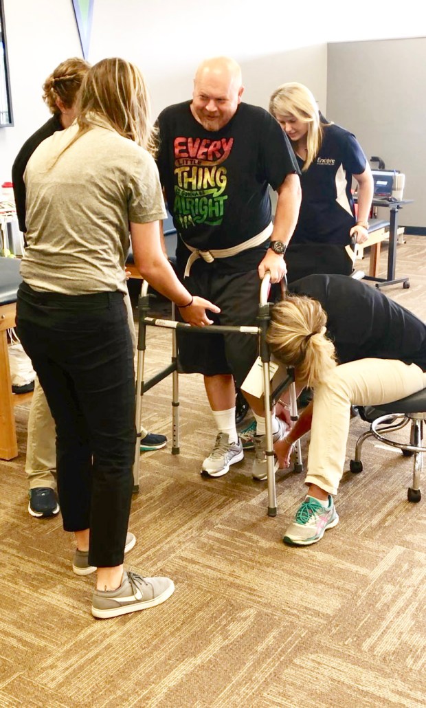 Darrell Kimbrell learns to walk again with the help of Encore Rehabilitation-Fayette #EncoreRehab