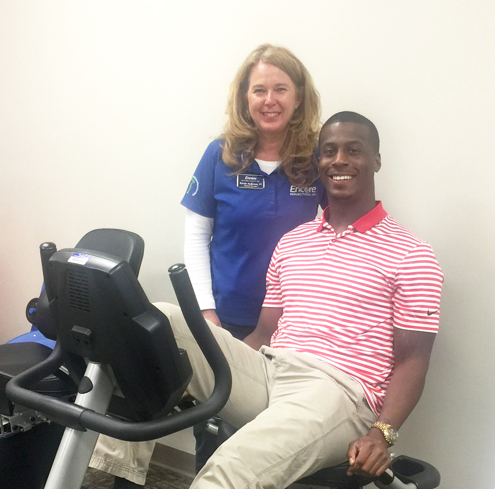 Encore Rehabilitation Clinical Director Kristie Anderson with BJ Chitty #EncoreRehab