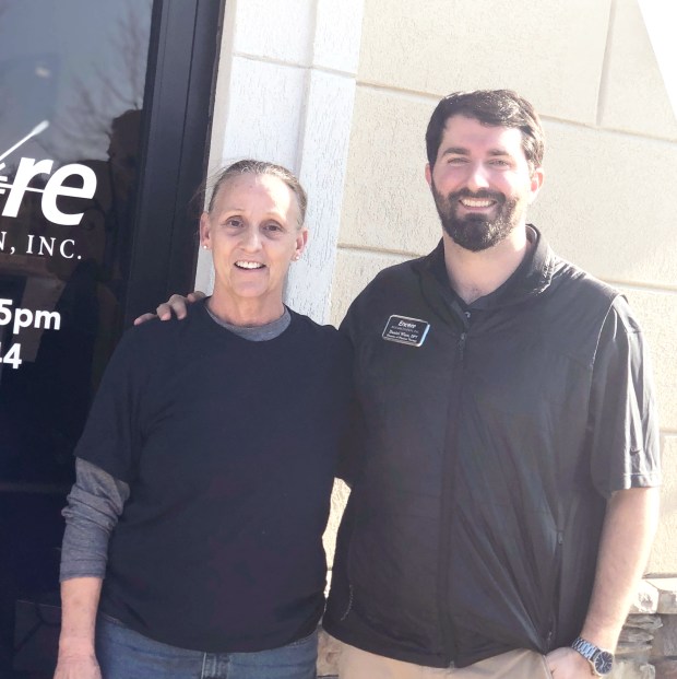 Patient of the Month Cindy Thompson with Clinic Director Daniel Winn, DPT