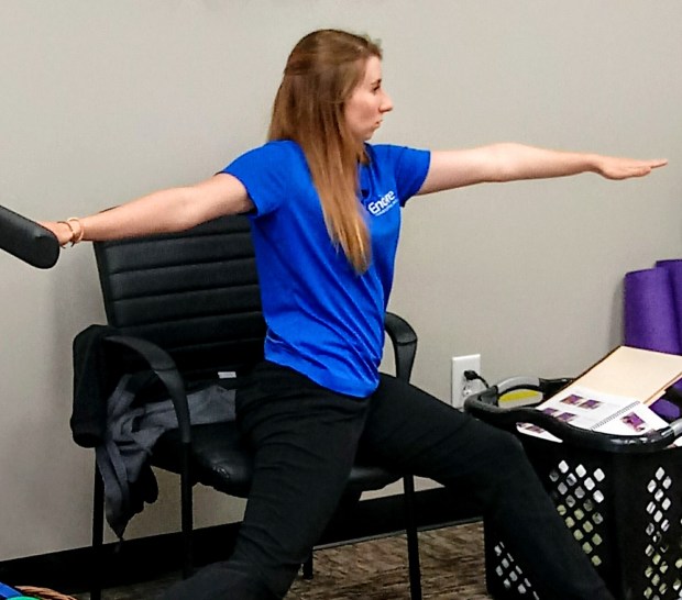 Encore Rehabilitation Physical Therapist Assistant Megan Johnson leads an exercise session for TEAMS Research Study participant at Encore Rehabilitation-Phenix City #EncoreRehab