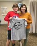 Colby Cox is Athlete of the Month for Encore Rehabilitation-Pike Road, shown here with Clinic Director Lauren Luke, DPT