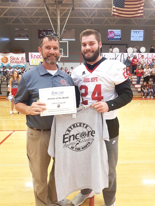 Colton Bagwell is Athlete of the Month for Good Hope High School and #EncoreRehab Cullman