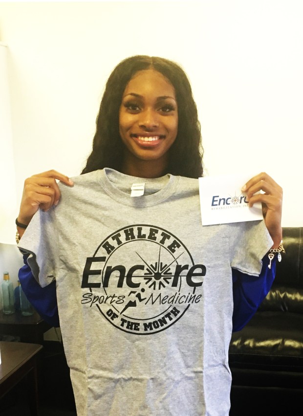 Good to see our former Athlete of the Month Connie Clarke! Ms. Clarke recently came by the clinic of a visit.