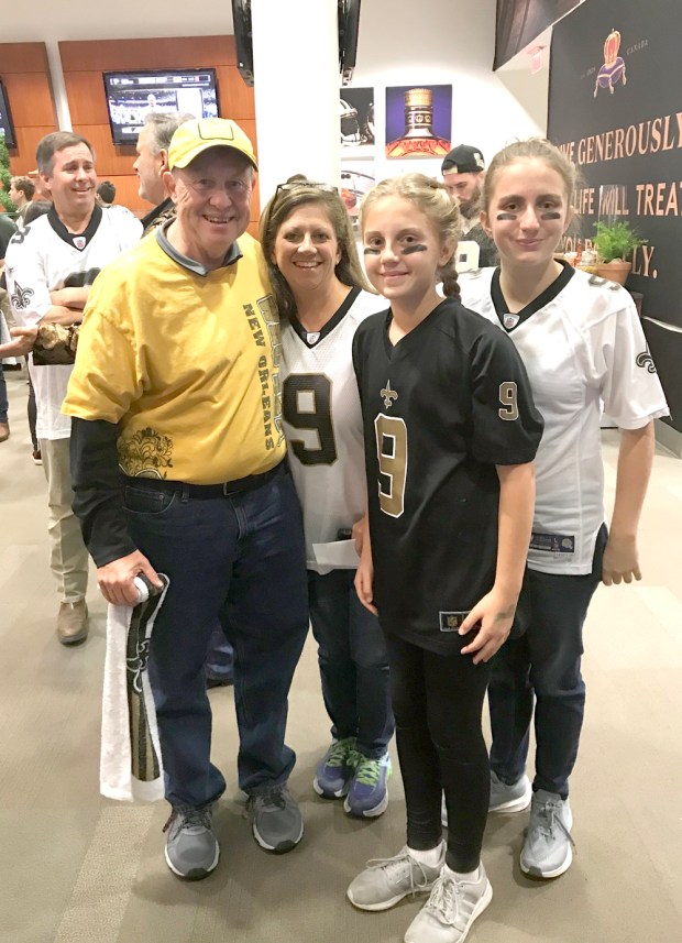 #EncoreRehab President Paul Henderson was pleasantly surprised to run into Clinic Director Dawn O'Keefe at the New Orleans Saints game