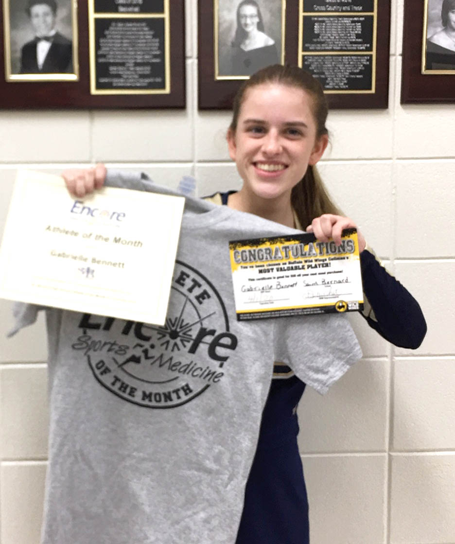 Gabrielle Bennett is Athlete of the Month for Saint Bernard Preparatory School and #EncoreRehab Cullman