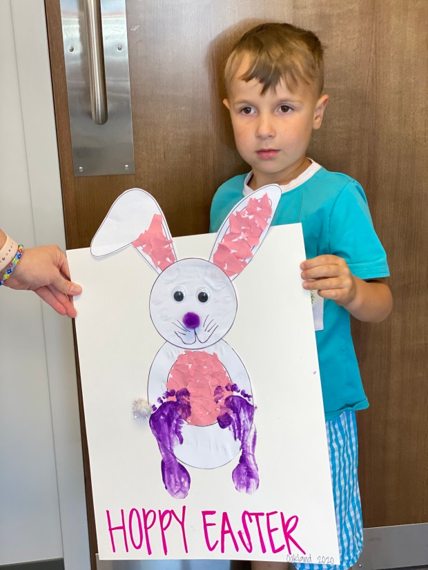 Easter Bunny art makes therapy even more fun! #EncoreRehab West Mobile