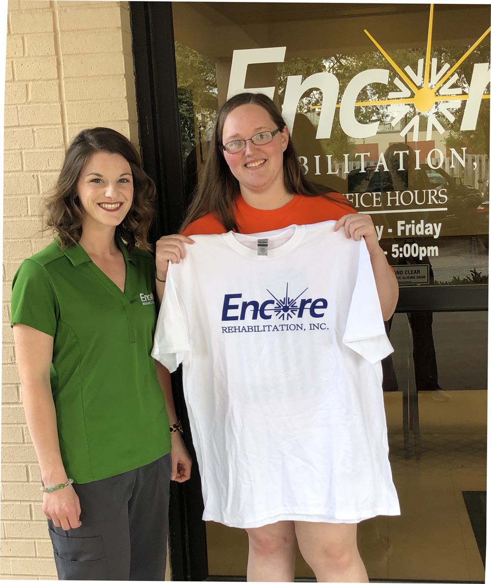 Jessica Whitehead is Patient of the Month for Encore Rehabilitation-Enterprise #weLOVEtoseeyoumove