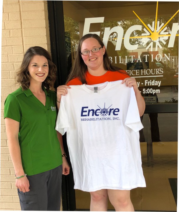 Jessica Whitehead is Patient of the Month for Encore Rehabilitation-Enterprise #weLOVEtoseeyoumove