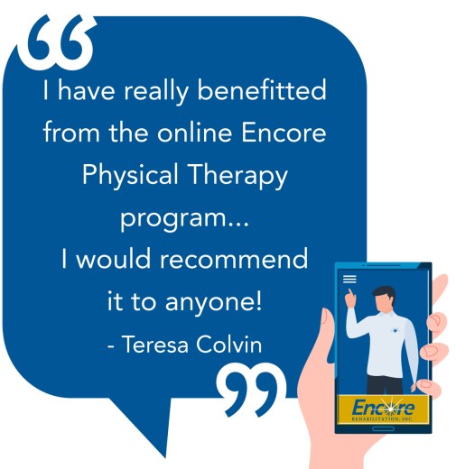 Teresa Colvin benefitted from Telehealth with #EncoreRehab Hamilton
