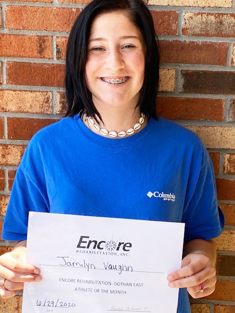 Jamilyn Vaughn is Athlete of the Month for Encore Rehabilitation-Dothan East