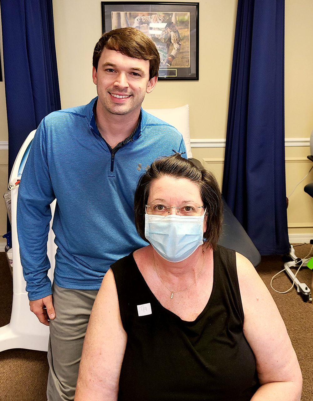 Patient Ranell Oberlies is with #EncoreRehab Biloxi Physical Therapist Zach Moorer
