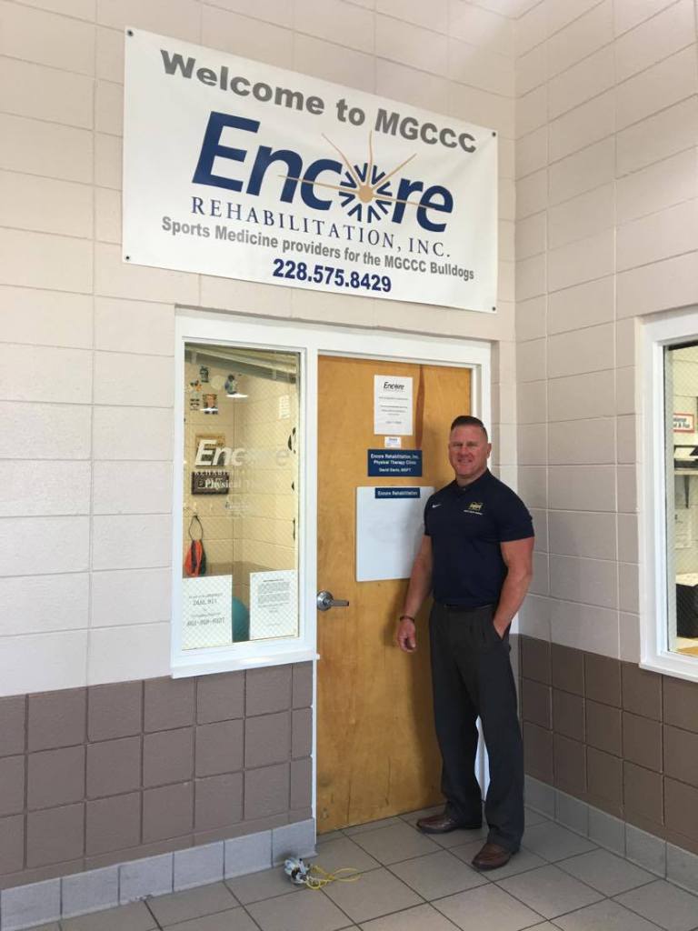 Clinic Director David Davis at the Encore Rehabilitation and Sports Medicine Clinic on the campus of Mississippi Gulf Coast Community College Campus! #weLOVEtoseeyoumove 
#EncoreRehab 