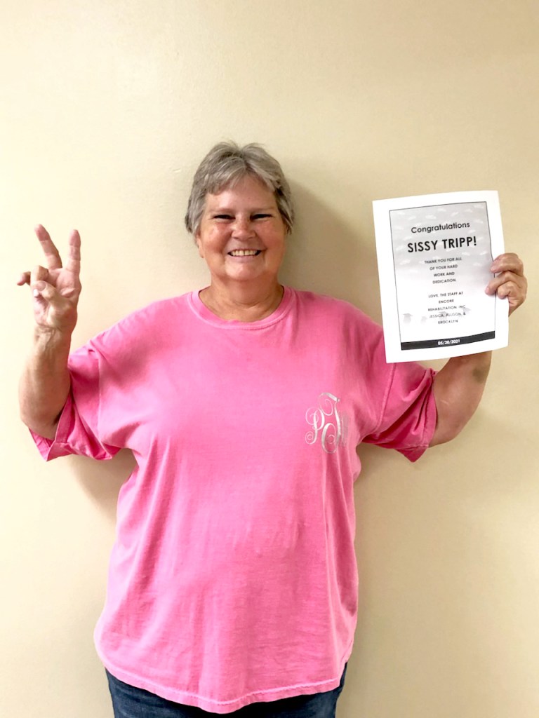 Ms. Tripp is happy at #EncoreRehab Athens!
