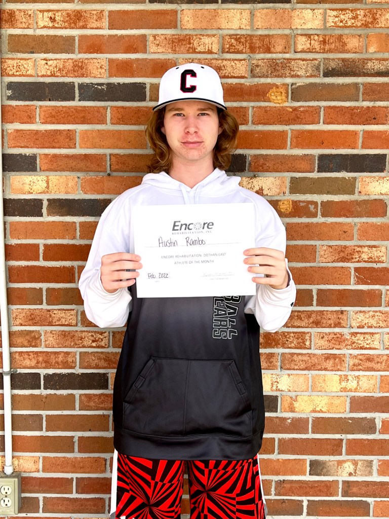 Austin Rambo is Athlete of the Month for Encore Rehabilitation-Dothan East. #EncoreSportsMedicine 